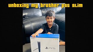 unboxing my brother's ps5 slim| first look at Ps5