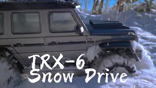 1/10 rc traxxas trx6 benz g64 6x6 snow driving