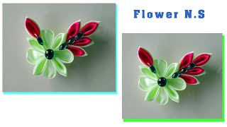 How to make DIY Kanzashi flower hair clip / tutorial, kanzashi flowres de cinta //DIY  //?