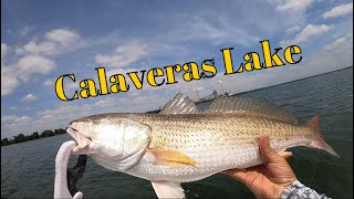 Calaveras Lake Fishing For Redfish using a Shakespeare rod combo