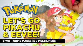 POKÉMON DAY! ★ Let's Go Pikachu & Eevee Marker Art! Who will you choose?