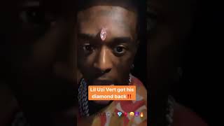 Lil Uzi Vert got the diamond in his forehead again and did something with his tongue