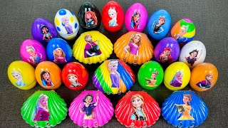 Digging Up  Disney Princesses Slime Inside Dinorsaur Eggs & Seashell - Satisfying Slime ASRM