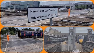 Huge level crossing where attendant is kept busy by frequent trains 🚆