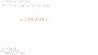 Theoretical Approaches to Psychological Disorders