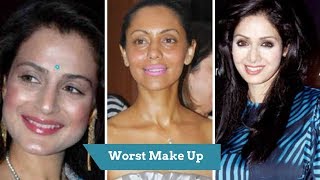 Bollywood Actresses With Worst Make Up 2018 _ Makeup Disaster Of Bollywood Actresses! 2018