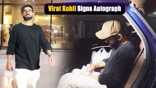 Virat Kohli Signs Autograph Spotted At Airport Returns Mumbai | Bollywood Stardust