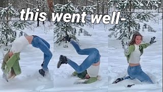 GYMNASTICS... in the snow?.? | PolinaTumbles