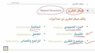 مهارات الاتصال   الوحدة 3   هيكل التقرير والمذكرات