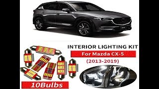 10pcs White Bulb LED Car Light Interior Kit For 2013-2019 Mazda CX-5