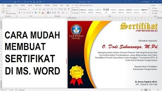 Cara Membuat Sertifikat di MS Word | Cuma 5 Menit