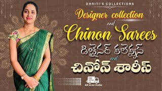 Chinon sarees & designer collection order WhatsApp:6301119663