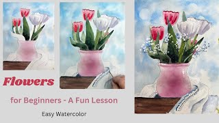 Watercolor Painting for Beginners - Beautiful Flowers and Lace - Step by Step for Fun Results