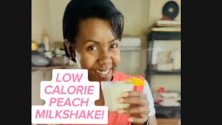 Cool & creamy low calorie Peach Milkshake made with Greek Yogurt! #thankyoujesus #milkshake