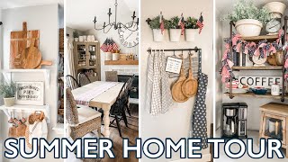 Summer 2022 Home Tour | Farmhouse Style, Antiques, & Neutral July 4th Decor