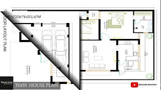 "Modern 35x55 House Plan: Efficient Design for Contemporary Living"