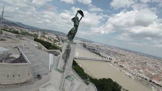 Budapest, Hungary aerial video Old City center  video, Spring. Summer