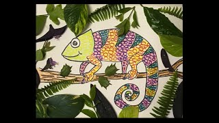 1st Grade Chameleon Drawing :Part 1 and 2