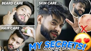 My Morning To Night Skincare, Hair Care, Beard Care Routine | My All Secrets😍