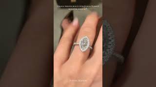 Marquise Cut Halo Style Moissanite Engagement Ring #ringgoals #ytshort #engagmentring #yt