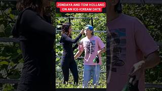 Zendaya SPOTTED feeding Tom Holland Ice Cream on a date #zendaya #tomholland #shorts #viral