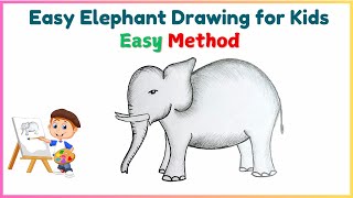 Easy Elephant Drawing for Kids | Step-by-Step Guide for Beginners | Fun Animal Drawing Tutorial