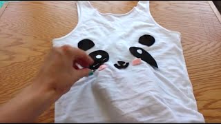 DIY Kawaii Panda T Shirt! How To Make a Panda Shirt with Felt Tshirt - Halloween Costume Cosplay