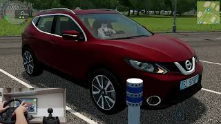 Nissan Qashqai | City Car Driving | Steering Wheel Cam