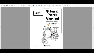 Bobcat 435 AG SERIES Excavator Parts Manual