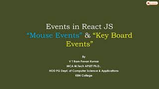 Events in React JS “Mouse Events” & “Key Board Events” #reactjstutorial