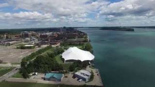 Detroit Riverfront Drone Footage