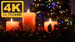 🔴 4K  Candele e luci NATALE 2022 10H🎄 Atmosfera e musica natalizia 2022