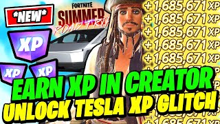 *NEW BEST XP GLITCH* How to EASILY Earn XP in Creator Made Islands & UNLOCK CYBERTRUCK in Fortnite