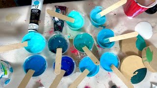 #336 All About Turquoise! 💙 Mixing Paints For New TLP Pigments! Fluid art/ mixing paint