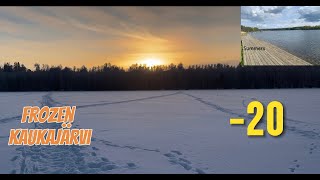 Finland's frozen lake.Freezinggg cold