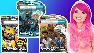 Coloring Jurassic World, How To Train Your Dragon & Bumblebee Magic Ink Coloring & Activity Books