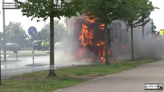 MALMÖ: Våldsam brand i gasbuss - 28 maj 2019