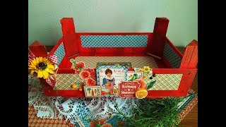 Cómo reciclar y decorar una caja de fresas - TUTORIAL PASO A PASO - Altered Fruit Box