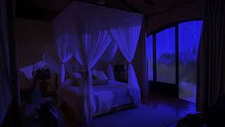 Calming Rain Storm with Thunder in a Dark Jungle Cabin Get DEEP Sleep and Meditate to Rain Sounds