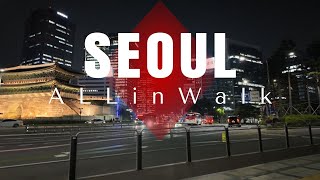 Myeongdong/City Hall to Seoul Station Night View | 韓国ソウル明洞/市庁/ソウル駅 | 명동/시청/서울역 | Korea | 4K Video