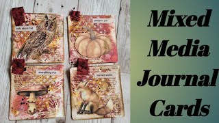 Autumnal Mixed Media Journaling Cards / Messing On A Monday 🍂🍁🐿🍀