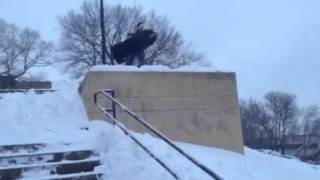 Wescoe wall, Sledding Lawrence 2013