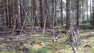 Bushcraft shelter build part 2, outbacker stove - bannock bread - TBS Boar