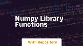 numpy library functions