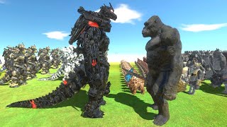 Amazing Fight King Kong vs Mecha Godzilla Kiryu || Animal Revolt Battle Simulator