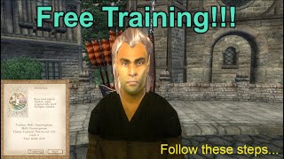 How to to get free skill training in oblivion