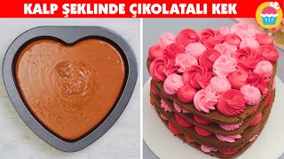 Kalp şeklinde çikolatalı kek | Easy Cake Decorating Ideas | Kolay tatlı - Leziz Tatlar