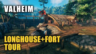 Wooden Fort + Viking Longhouse base Tour - Valheim