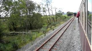 Garrett No 87 runs around at Pont Croesor for the return journey to Caernarfon