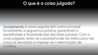 O que é a coisa julgada - Conceito, Fundamento e Exemplos